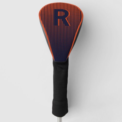 Personalized Red Navy Halftone Monogram Initial Golf Head Cover