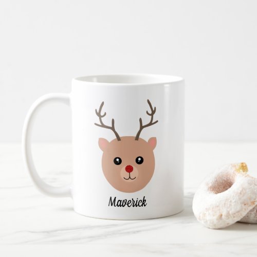 Personalized Red_Nosed Reindeer Christmas Mug