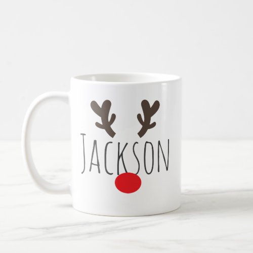 Personalized Red_Nosed Reindeer Mug
