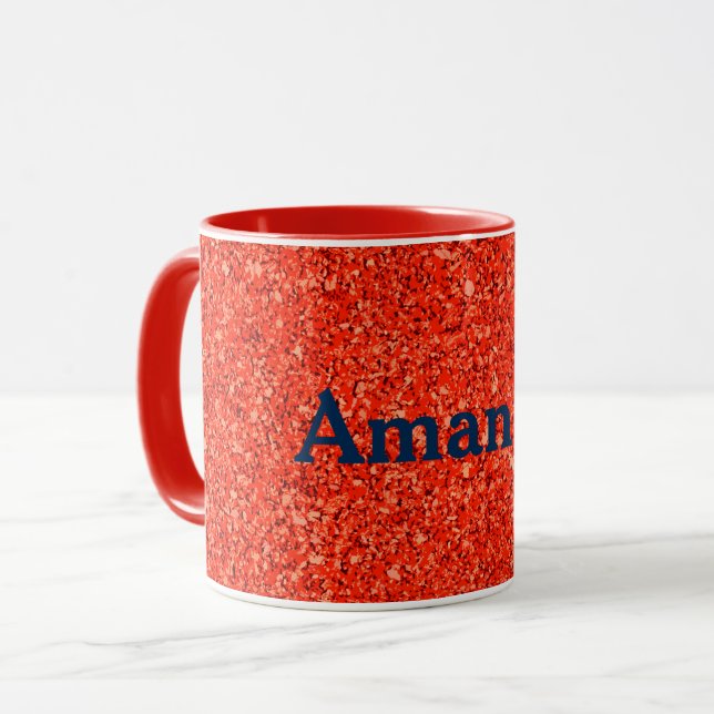Personalized Red Orange Texture Mug (Front Left)