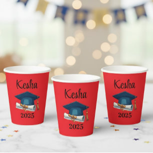 Personalized Red Party Glasses & Accessories Paper Cups