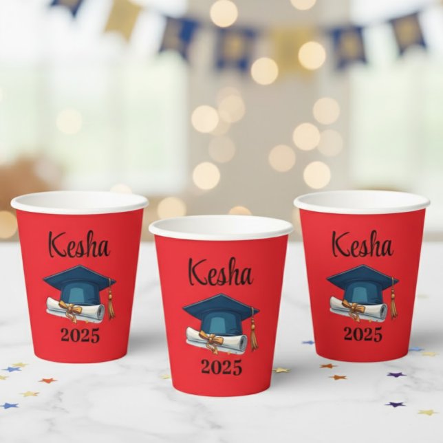 Personalized Red Party Glasses & Accessories  Paper Cups (Creator Uploaded)