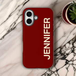 Personalized Red Phone Case, Gift for Her or Mom iPhone 16 Case