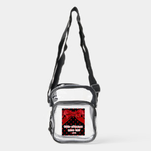 Personalized Red Polka Dot Bow Tote Bag