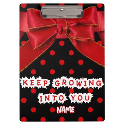 Personalized Red Polka Dot Motivational Clipboard