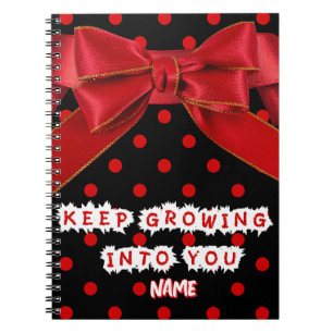 Personalized Red Polka Dot Motivational Notebook