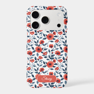 Personalized Red Poppy Wildflower iPhone 17 Pro Case