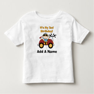 Personalized Red Race Car 2nd Birthday Tshirt