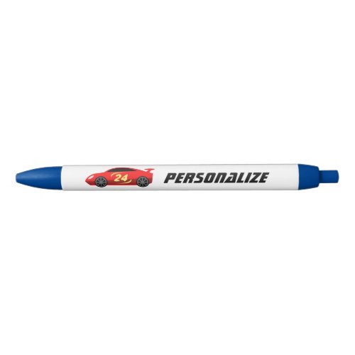 Personalized red racecar kids drawing writing pens