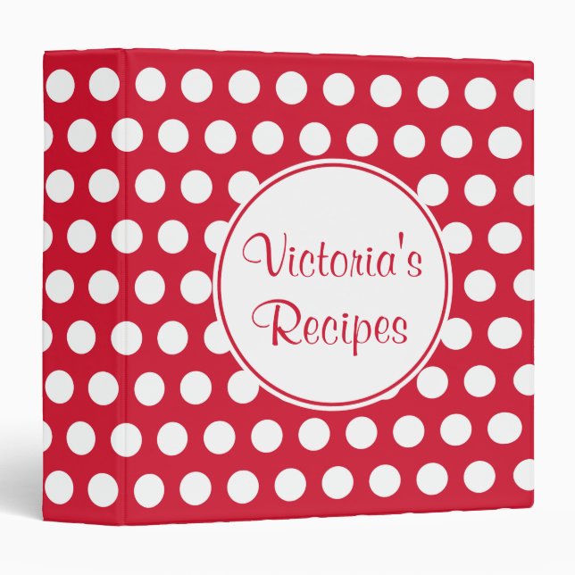 Personalized Red Recipe Binder Gift (Front/Spine)