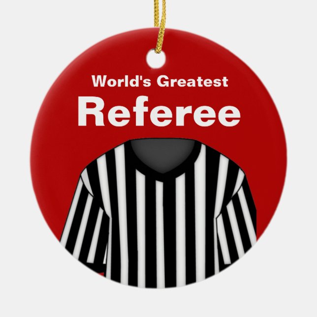 Personalized Red Referee Ornament (Front)