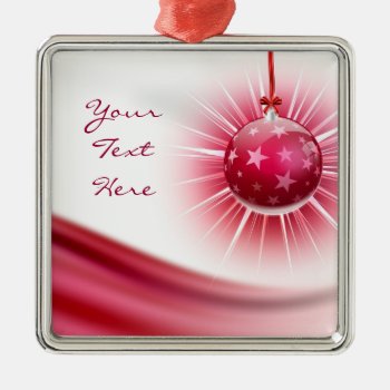 Personalized Red Ribbon Christmas Ball Ornament by BaileysByDesign at Zazzle