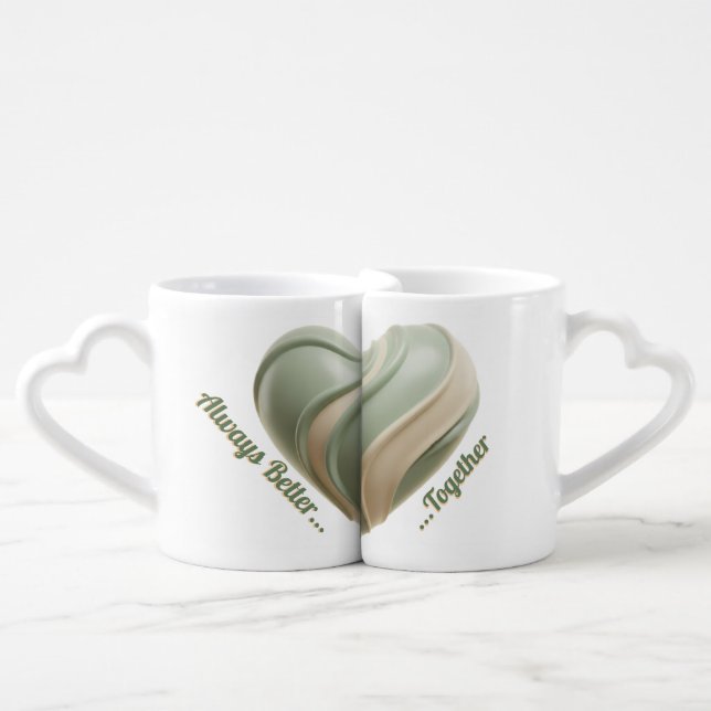 Personalized Red Rose & 3D Heart Together Mug (Front Nesting)