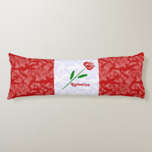 Personalized Red Rose Art Deco Body Pillow