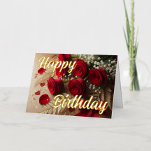 Personalized red  Rose Elegant Birthday Wish