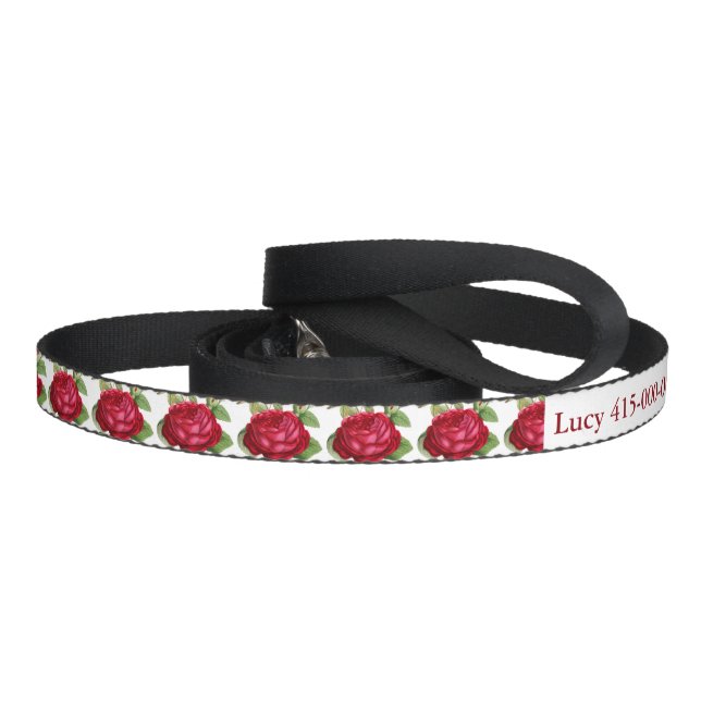 Personalized Red Rose Fashion Dog  Pet Leash (Handle)