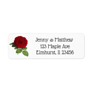 Personalized Red Rose Return Address Labels