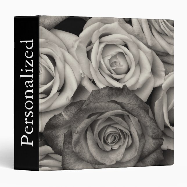 Personalized Red Roses Floral Binder (Front/Spine)