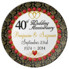 Personalized Red Rubies Porcelain 40th Anniversary