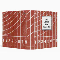 Personalized Red Running Track 3-Ring Binder