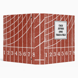 Personalized Red Running Track 3-Ring Binder