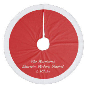 Personalized ~ Red Santa Fur Christmas Fleece Tree Skirt