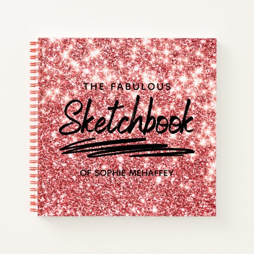 Personalized Red Scrap Sketchbook Notebook