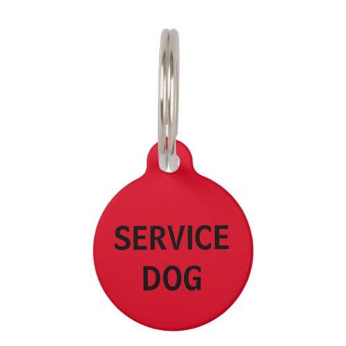 Personalized Red Service Dog Pet Tag