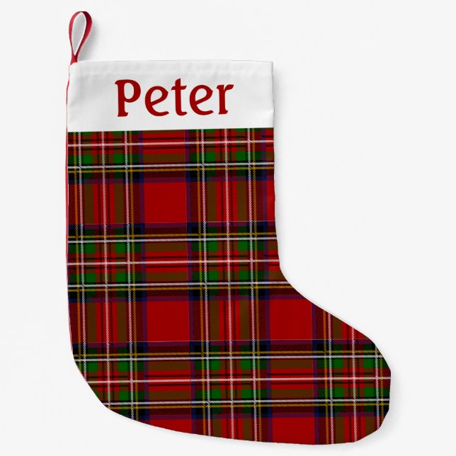 Personalized Red Tartan Christmas Stocking  (Front)