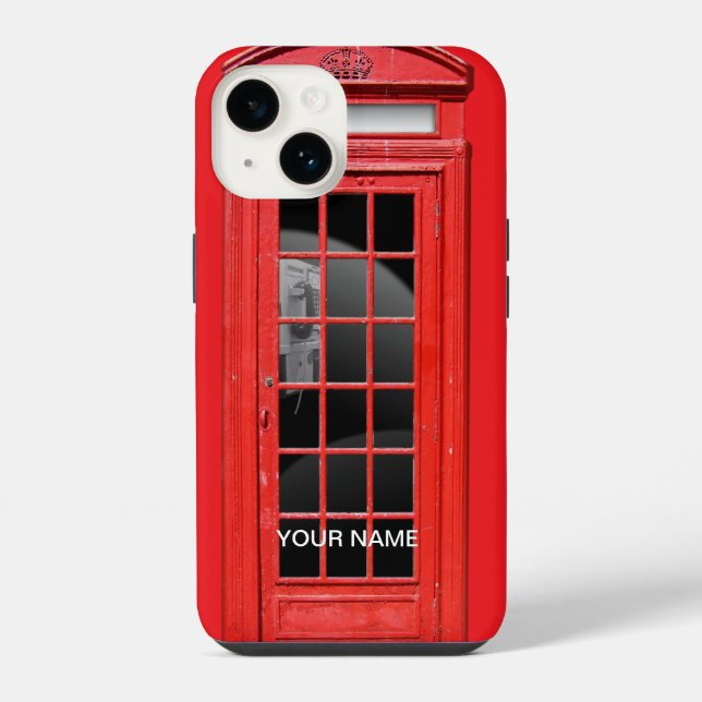 Personalized Red Telephone iPhone Case (Back)