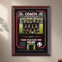 Personalized Red Thank You Coach Soccer