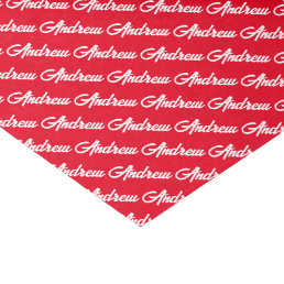 Personalized red tissue paper with custom name