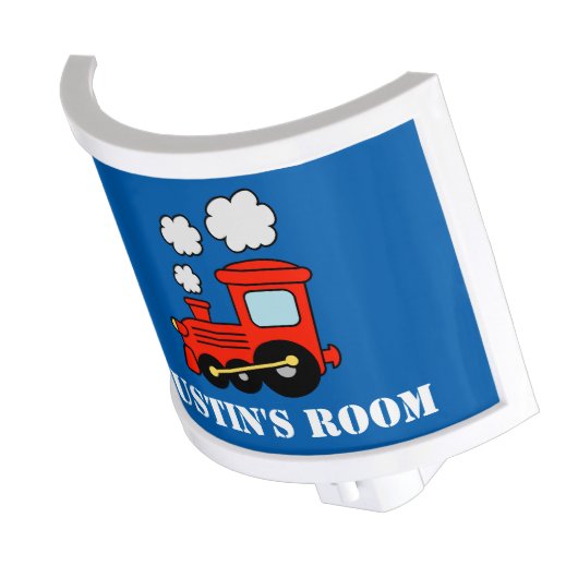 Personalized red toy train night light for kids (Angled)