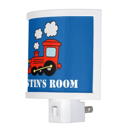 Personalized red toy train night light for kids (Left)