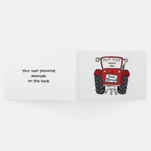 Personalized Red Tractor Country Farm Wedding Guest Book