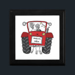 Personalized Red Tractor Country Wedding Gift Box<br><div class="desc">A tractor country farm wedding gift which can be personalized with both the couple's names.
If you would like to change the size or font of the names please click on the edit button to customize further.
The bunting in the tractor is in a subtle cream and white.</div>