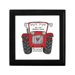 Personalized Red Tractor Country Wedding Gift Box