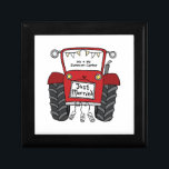 Personalized Red Tractor Country Wedding Gift Box<br><div class="desc">A tractor country farm wedding gift which can be personalized.
If you would like to change the size or font please click on the edit button to customize further.
The bunting in the tractor is in a subtle cream and white.</div>
