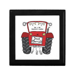 Personalized Red Tractor Country Wedding Gift Box