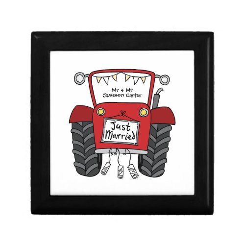Personalized Red Tractor Country Wedding Gift Box
