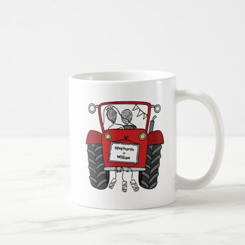 Personalized Red Tractor Country Wedding Gift Coffee Mug