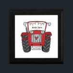 Personalized Red Tractor Farm Wedding Bridesmaid Gift Box<br><div class="desc">A tractor country farm wedding gift which can be personalized.
If you would like to change the size or font please click on the edit button to customize further.
The bunting in the tractor is in a subtle cream and white.</div>