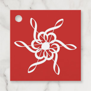 Personalized Red Treble Clef Snowflake Musical Favor Tags
