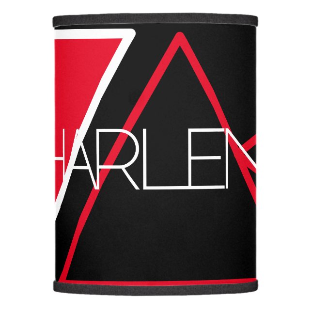 Personalized Red Trilateral Lamp Shade (Front)