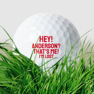 Personalized Red Typography Funny Lost Golf Balls
