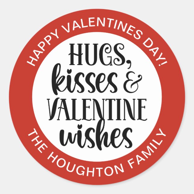 Personalized Red Valentine Sticker (Front)