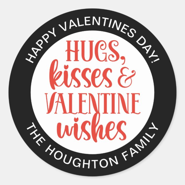 Personalized Red Valentine Sticker (Front)