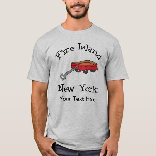 Personalized Red Wagon Fire Island T_Shirt