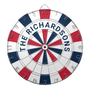 Personalized Red White and Blue 4th of July Dart Board