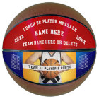 Personalized Red, White and Blue Basketball Ball